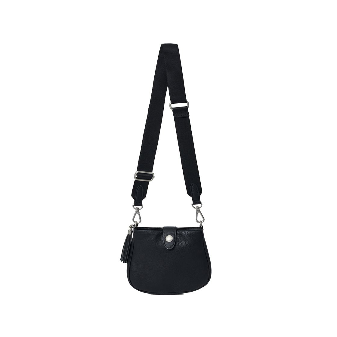 예일 태슬 레더 라운드 크로스백_블랙(Yale Tassel Leather Round Crossbody Bag Black)
