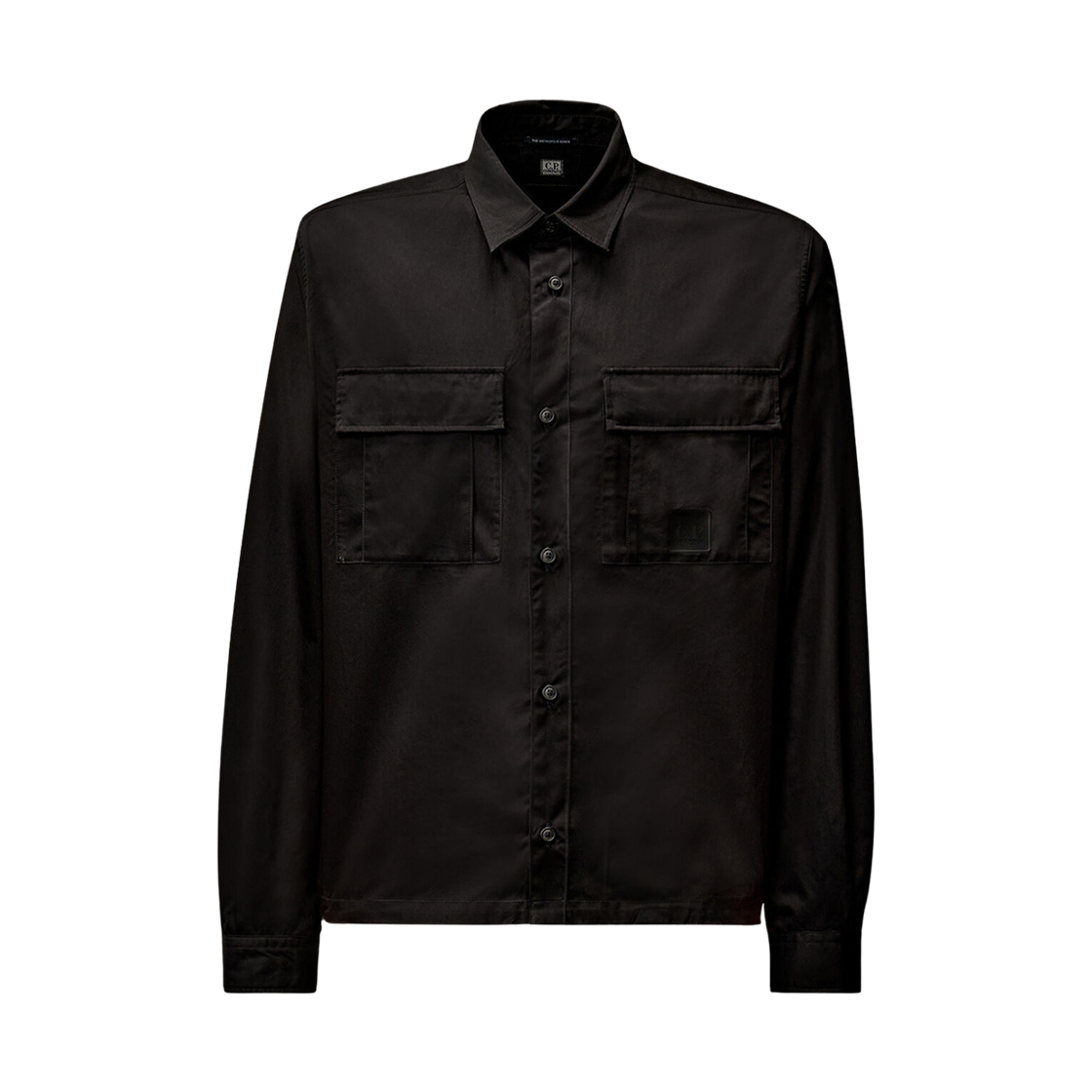 19CLSH047A006472A999 C.P. Company The Metropolis Series Gabardine Long Sleeve Button Shirt Black - 25FW
