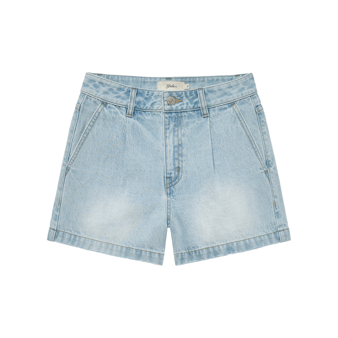 YFM1DP201ALB Yale Women's Denim Shorts Light Blue