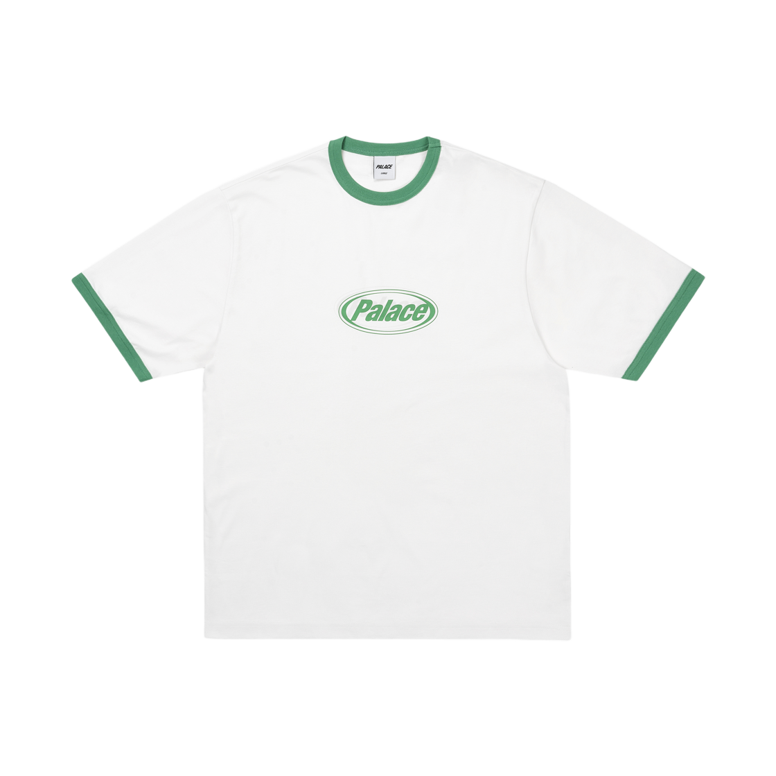 - Palace Elipse Ringer T-Shirt White - 25FW