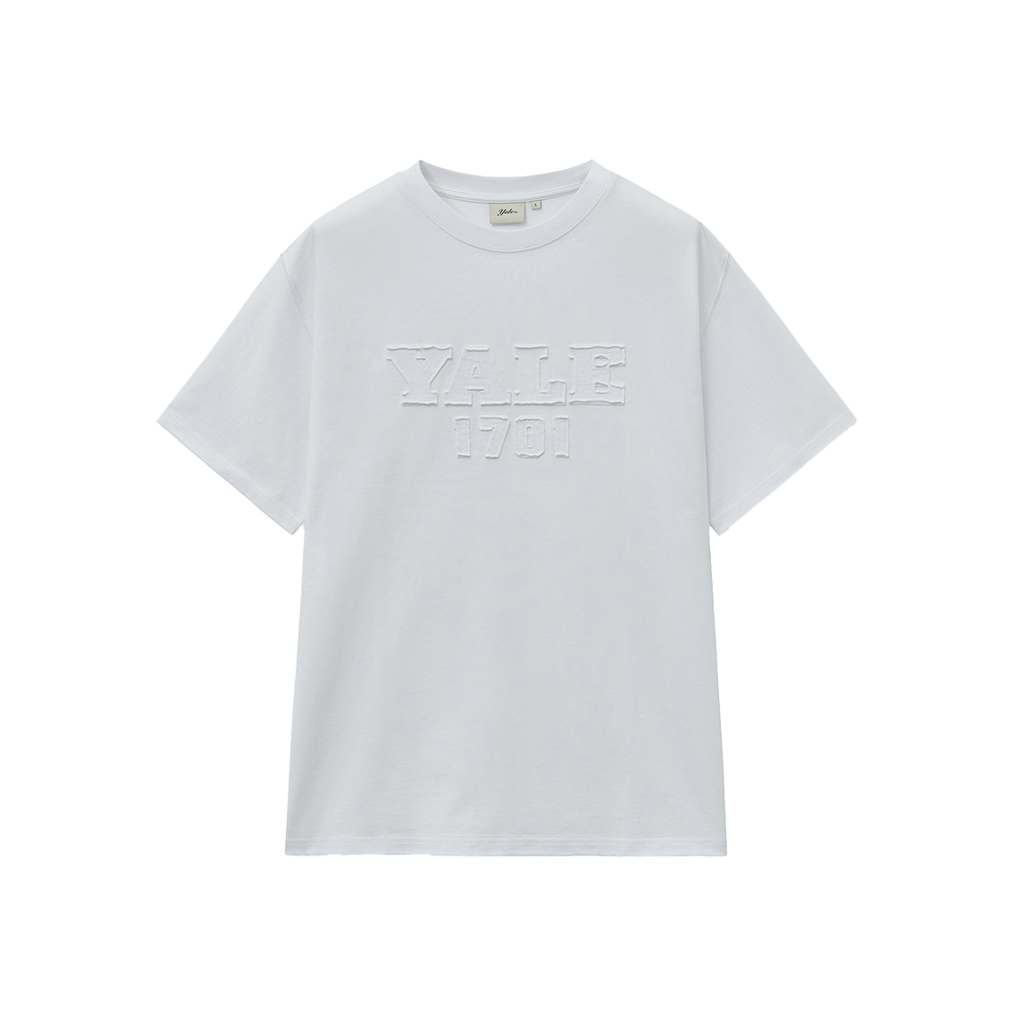 예일 1701 로고 아플리케 반팔_화이트(Yale 1701 Logo Applique Short Sleeve White)
