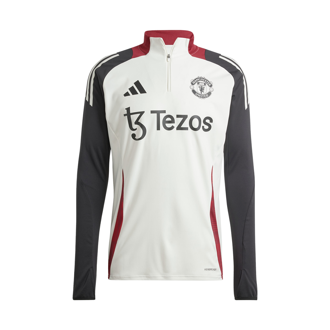 아디다스 맨체스터 유나이티드 티로 24 트레이닝 탑 오프 화이트 블랙 - US 사이즈(Adidas Manchester United Tiro 24 Training Top Off White Black - US Sizing)