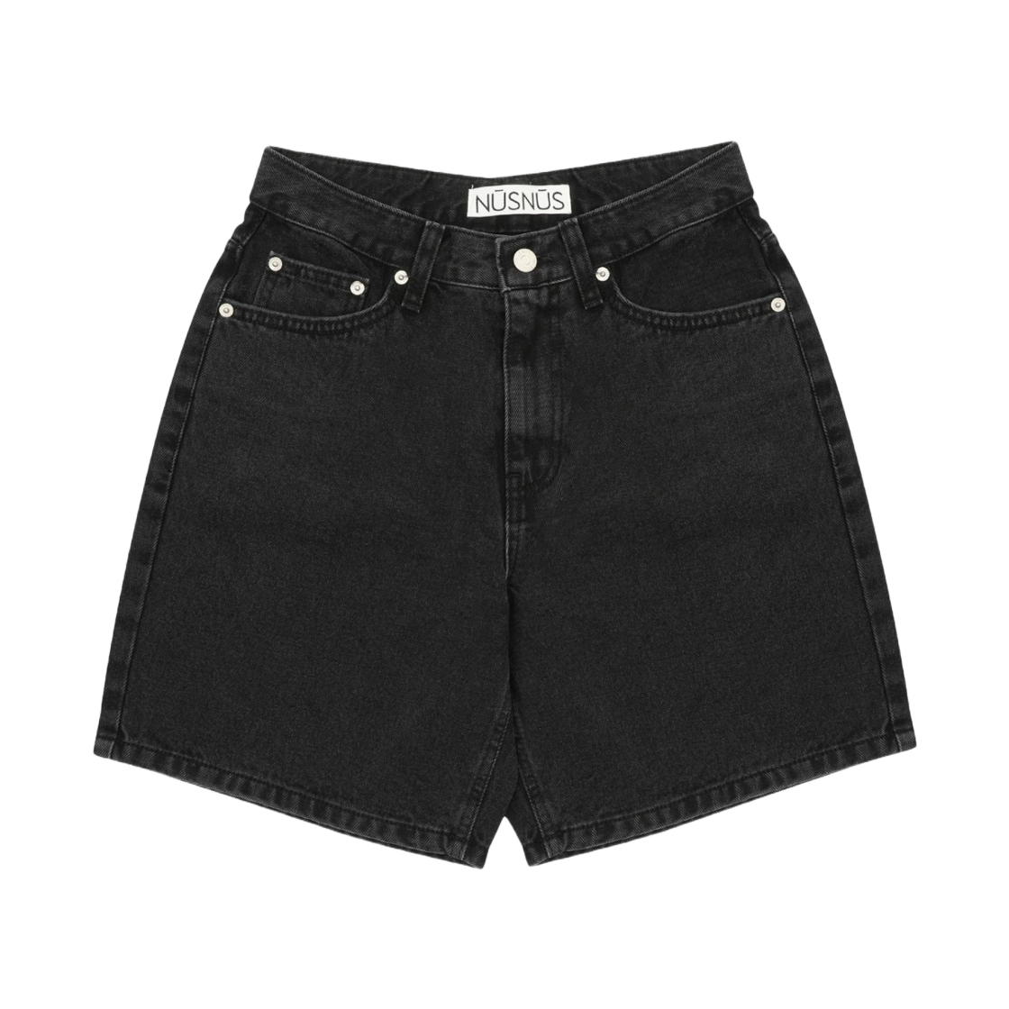 (W) 누스누스 모던 블랙 진 쇼츠 블랙((W) Nusnus Modern Black Jeans Shorts Black) - 1