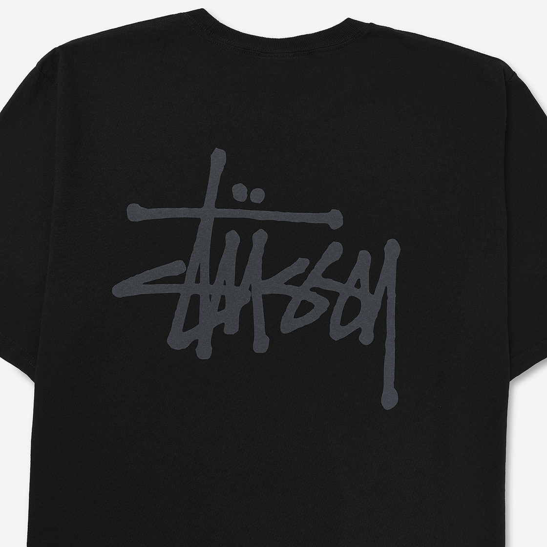 스투시 베이직 스투시 피그먼트 다이드 티셔츠 블랙 화이트(Stussy Basic Stussy Pigment Dyed T-Shirt Black White) - 3