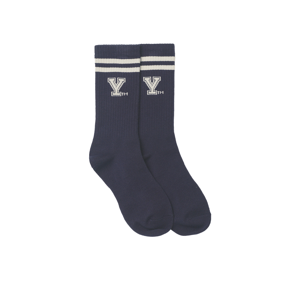 YFX2SC301ANA Yale Athletic Y Logo Running Socks Navy