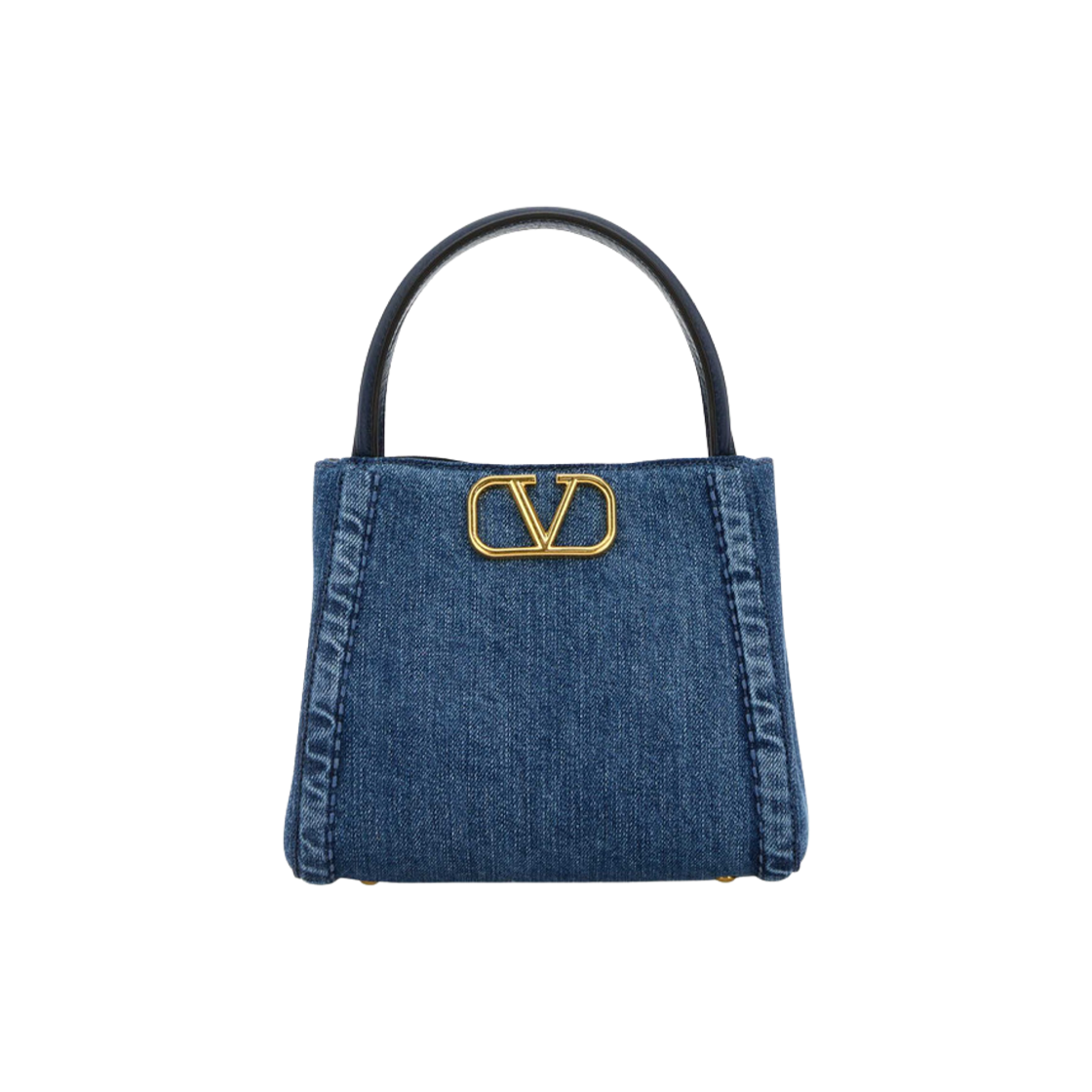 B0R22XEYQNS Valentino Vlogo Denim Tote Bag Denim Worker