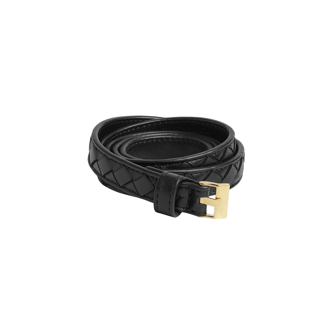 (W) 보테가 베네타 씬 워치 벨트 블랙((W) Bottega Veneta Thin Watch Belt Black)