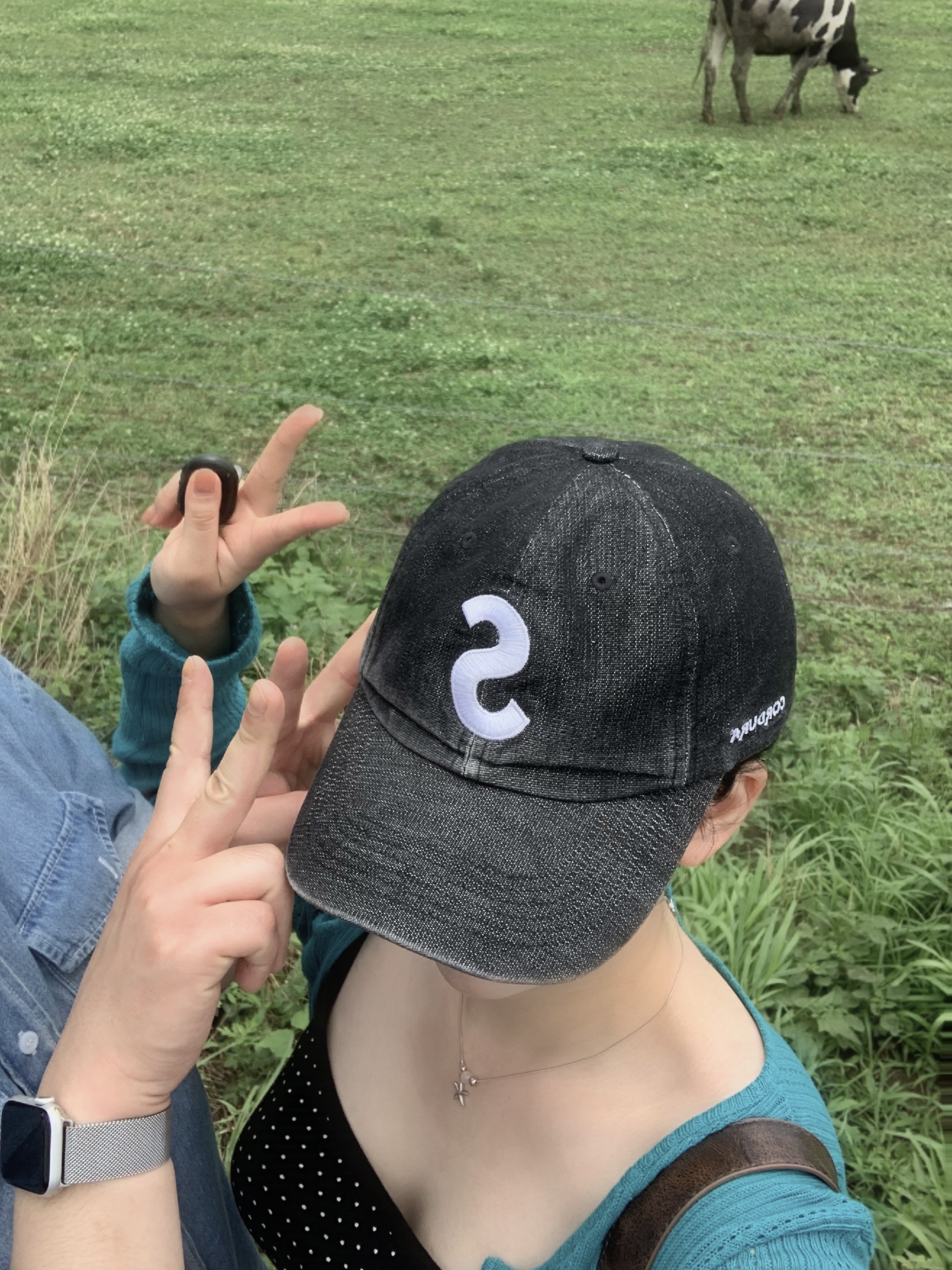 Supreme Cordura Denim S Logo 6-Panel Black - 25SS 착용 스타일