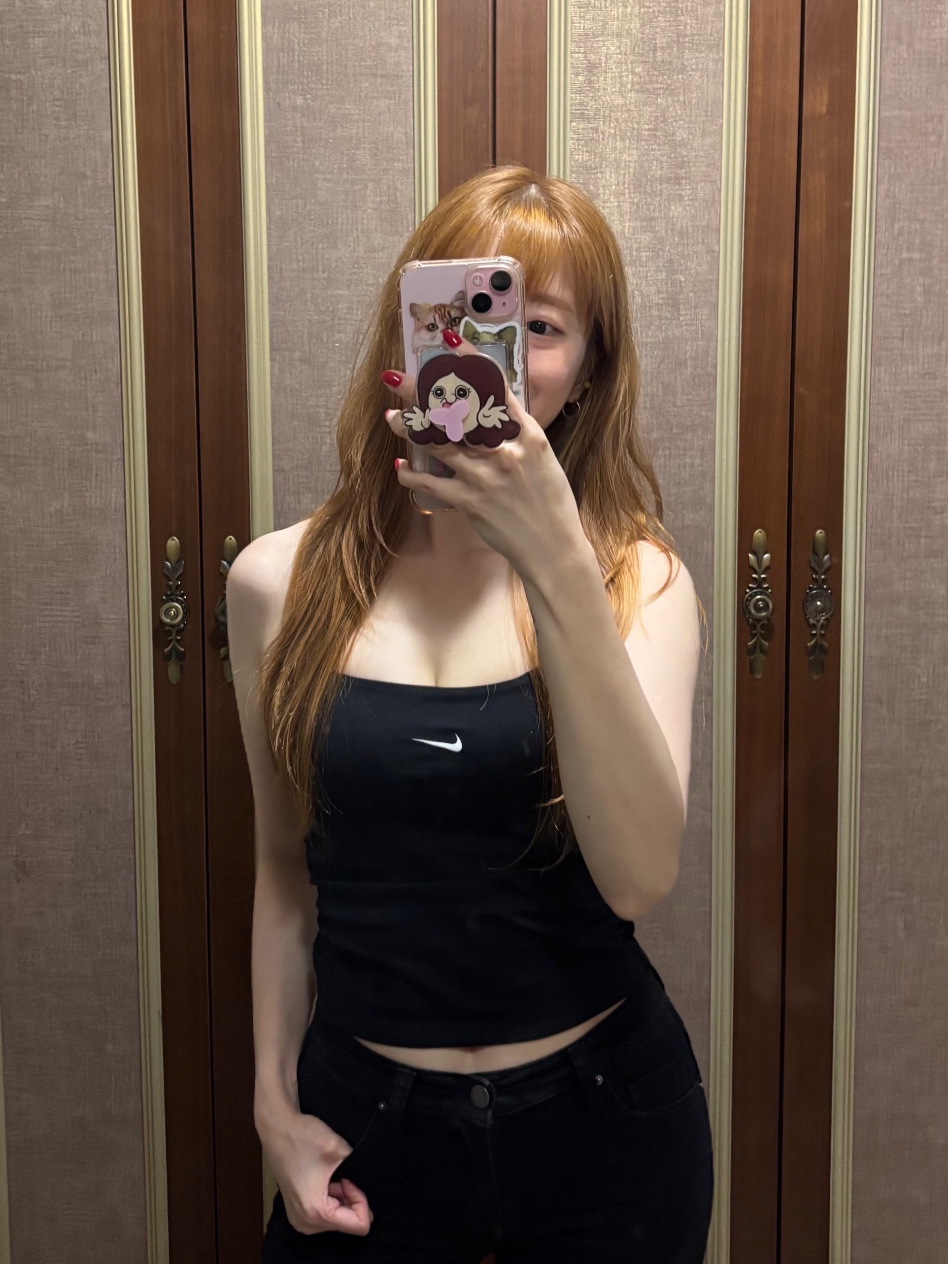 (W) Nike Sportswear Chill Knit Tight Cami Tank Top Black Sail - Asia 착용 스타일 - 1
