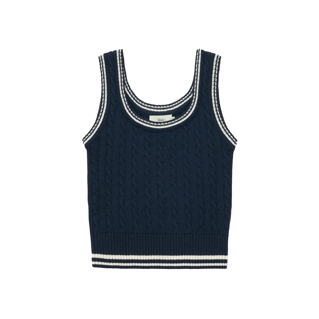 YFS1VS201ANA Yale Cable Knit Sleeveless Navy