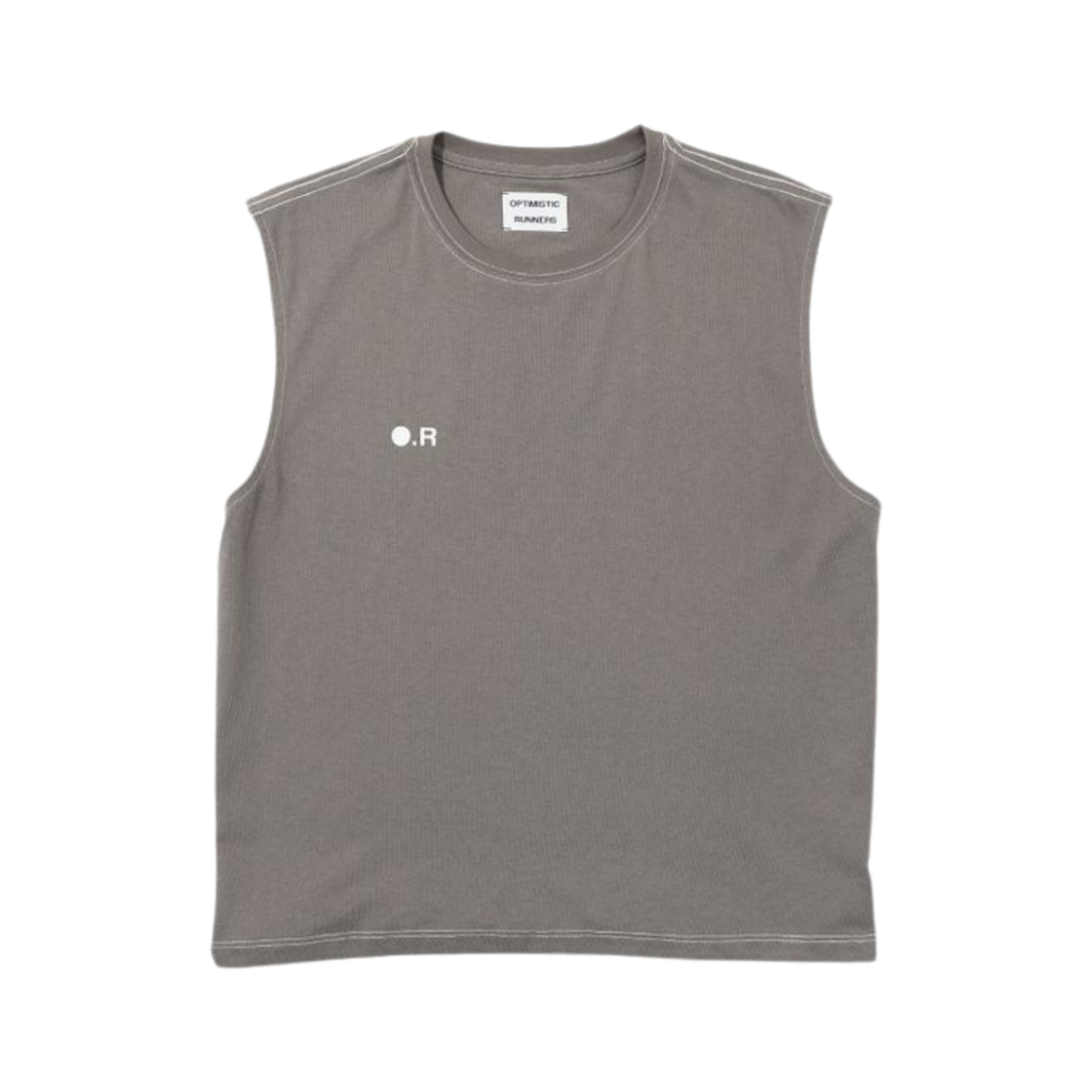 - Optimistic Runners Cotton Crop Tank Top Asphalt Grey
