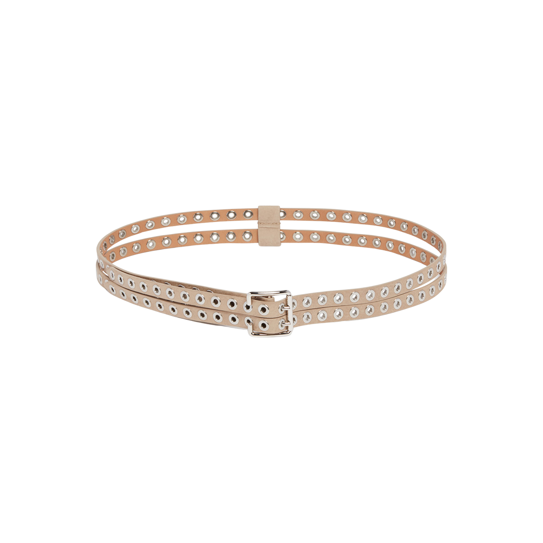 (W) 알라이아 누벅 바이커 더블 벨트 그레이지((W) Alaia Nubuck Biker Double Belt Grege)