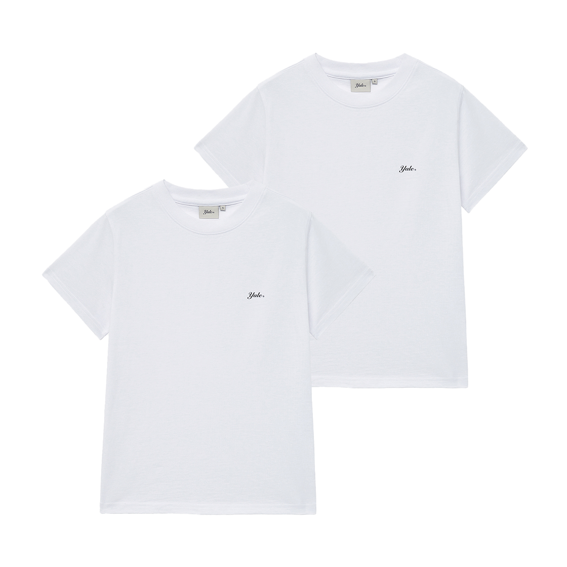 YFM9SS201AWH Yale [2PACK] Women's Snell Logo Short Sleeve White/White