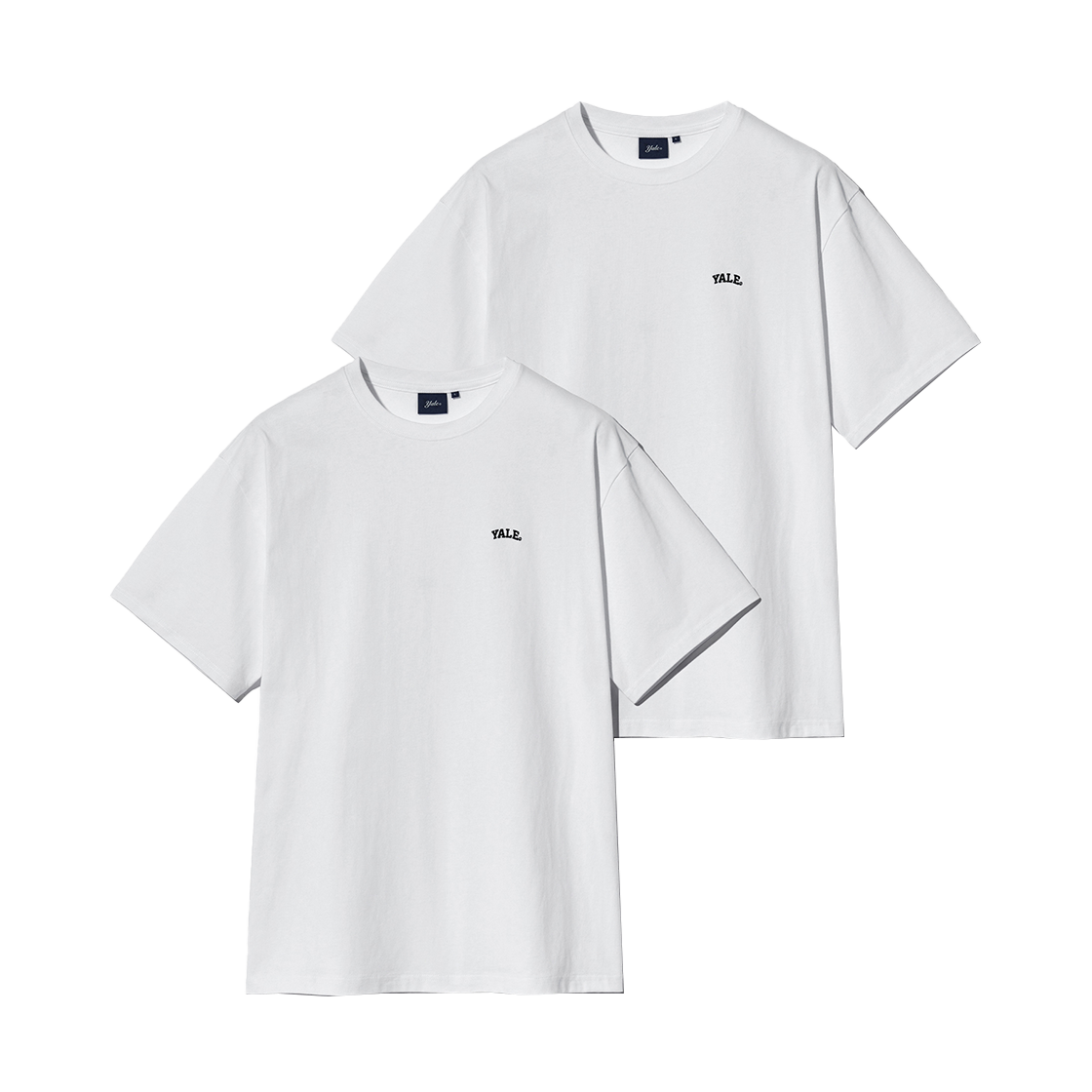 예일 [16수 코마사] 2PACK 스몰아치 반팔티셔츠 화이트/화이트(Yale [16'S CM] 2PACK Small Arch Short Sleeve T-Shirt White/White)