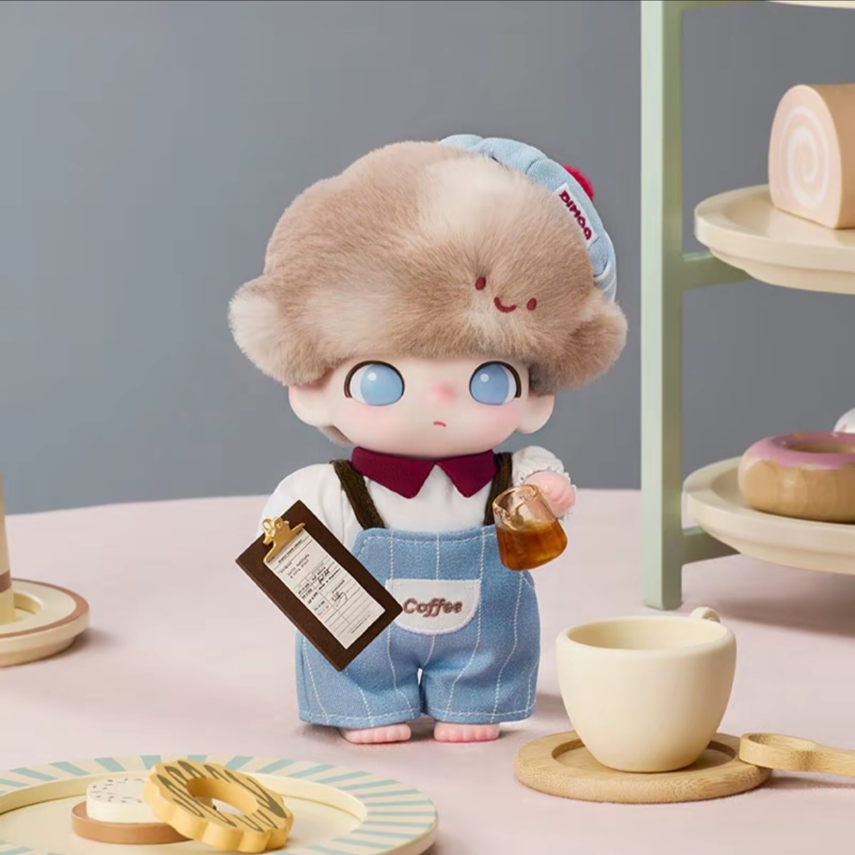 Pop Mart Dimoo Crush On Coffee Series Vinyl Plush Blister Pack 착용 스타일 - 1