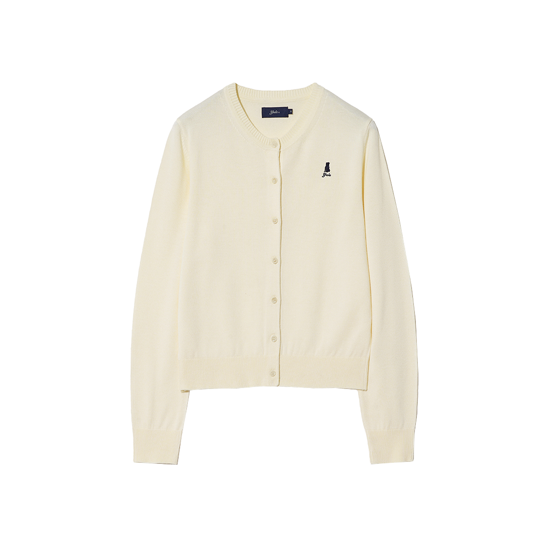 예일 우먼즈 컴포트 울 라운드 가디건_아이보리