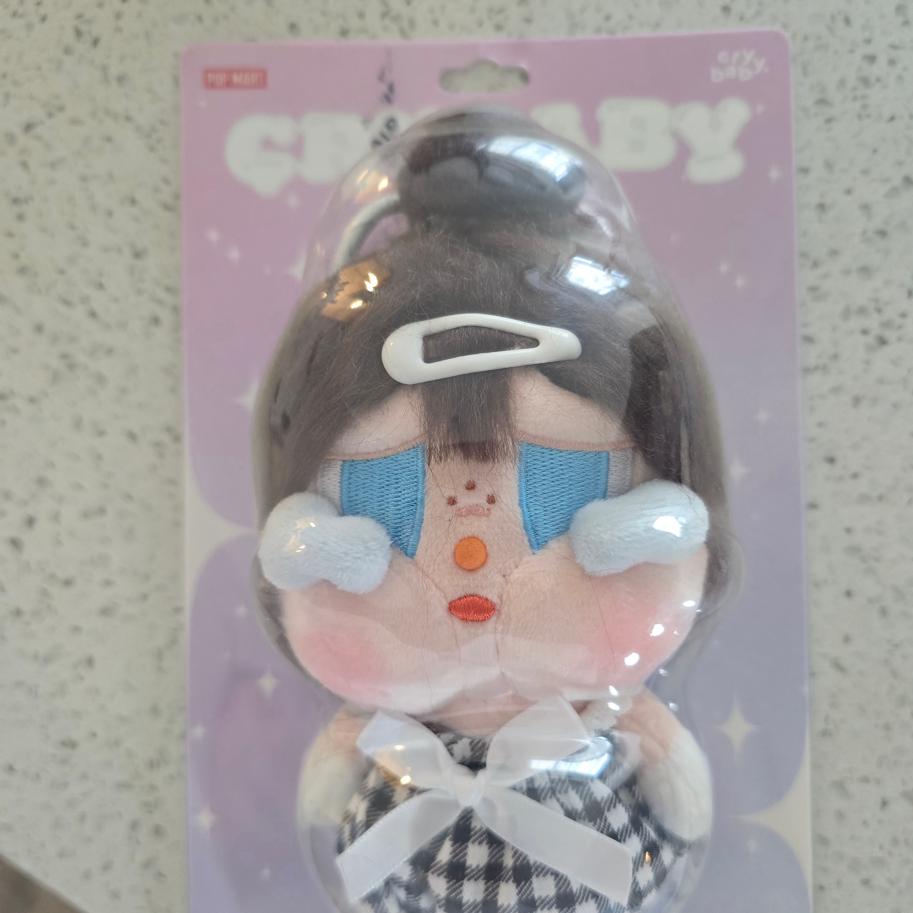 Pop Mart Crybaby Shiny Shiny Series Plush Pedant Blister Pack 착용 스타일