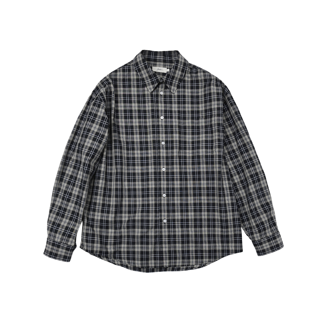 YFS1SH104ABK Yale Loose Fit Multi-Check Shirt Black