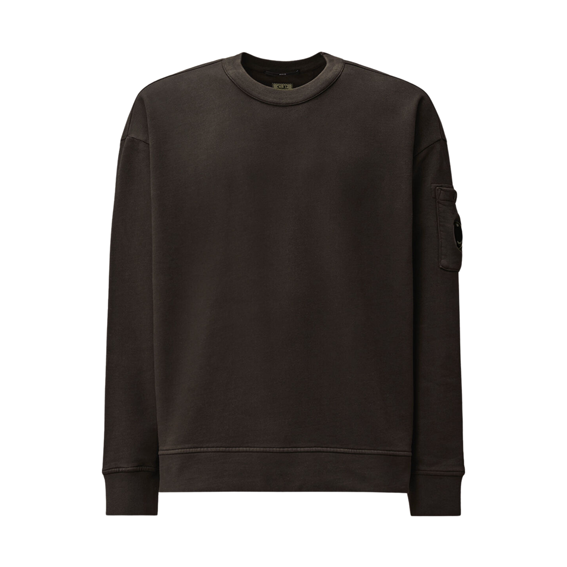 19CMSS058A006372G978 C.P. Company Brushed & Emerized Diagonal Fleece Boxy Crewneck Sweatshirt Grey - 25FW