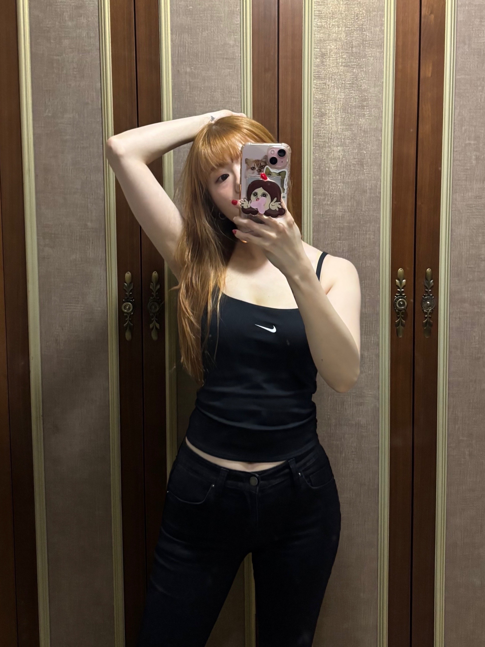 (W) Nike Sportswear Chill Knit Tight Cami Tank Top Black Sail - Asia 착용 스타일 - 6