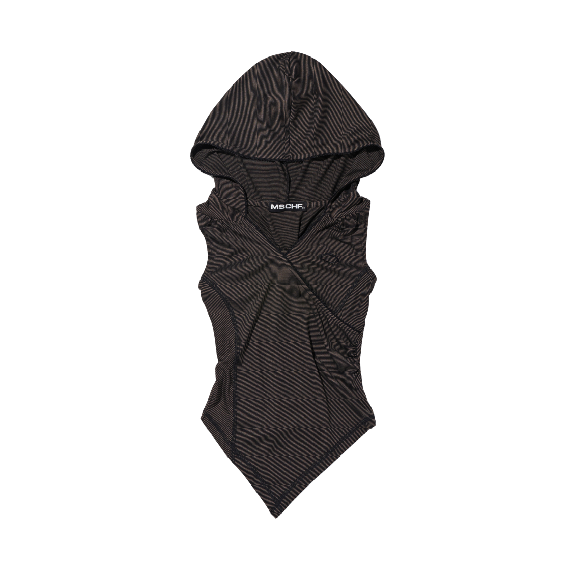 (W) 미스치프 후드 스트라이프 베스트 브라운 블랙((W) Mischief Hooded Stripe Vest Brown Black)