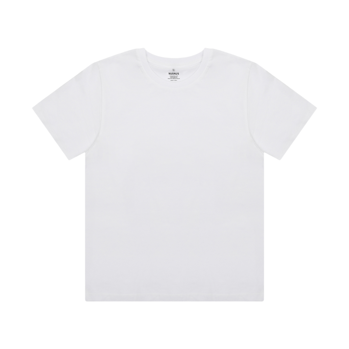 (W) 누스누스 베이직 라운드 넥 티셔츠 화이트((W) Nusnus Basic Round Neck T-Shirt White)