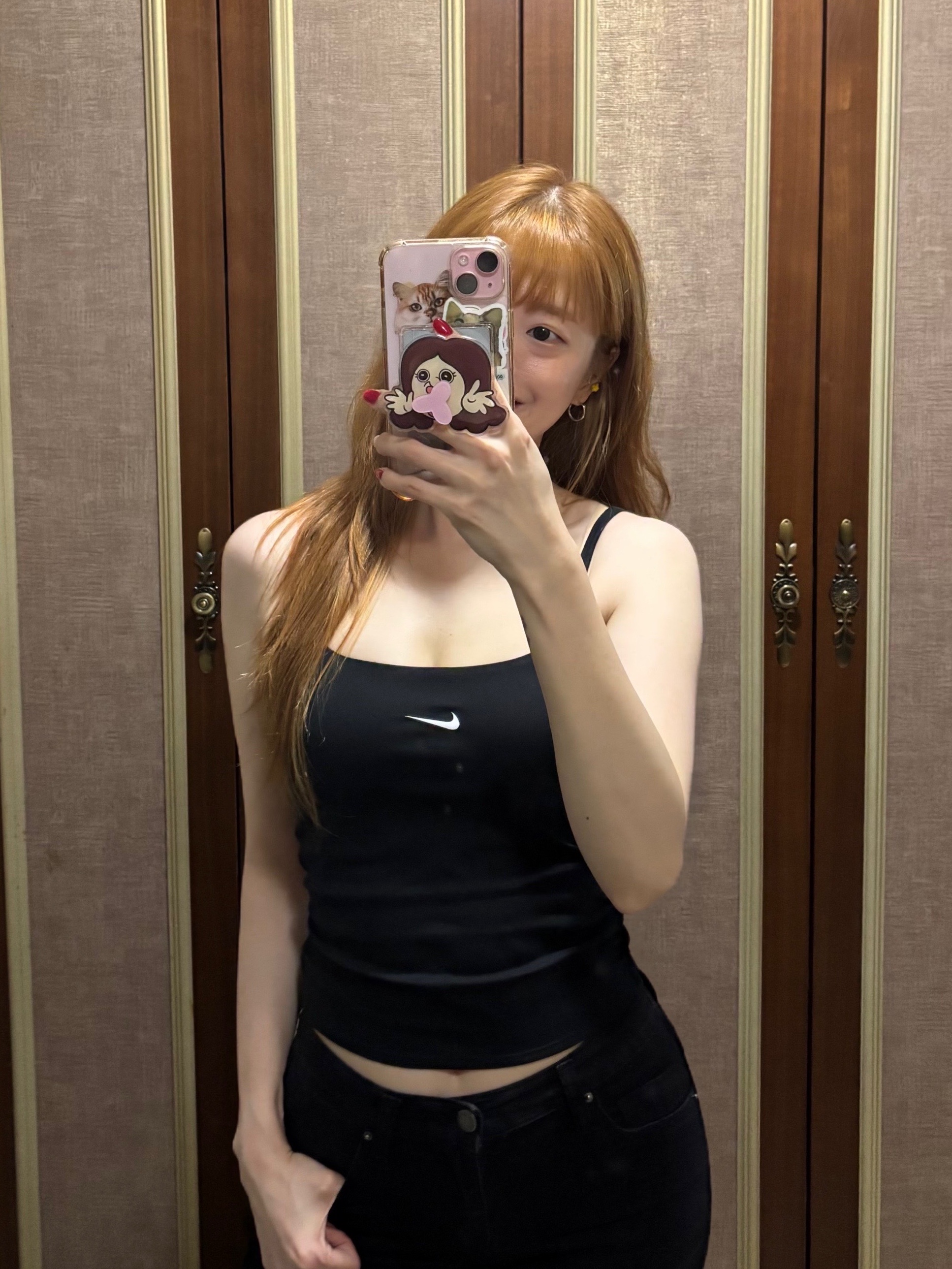 (W) Nike Sportswear Chill Knit Tight Cami Tank Top Black Sail - Asia 착용 스타일 - 2