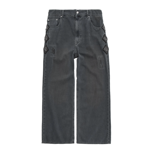 HK5LDN1200AI Polyteru HANK Narrow Gosima Denim Pants Blue Charcoal