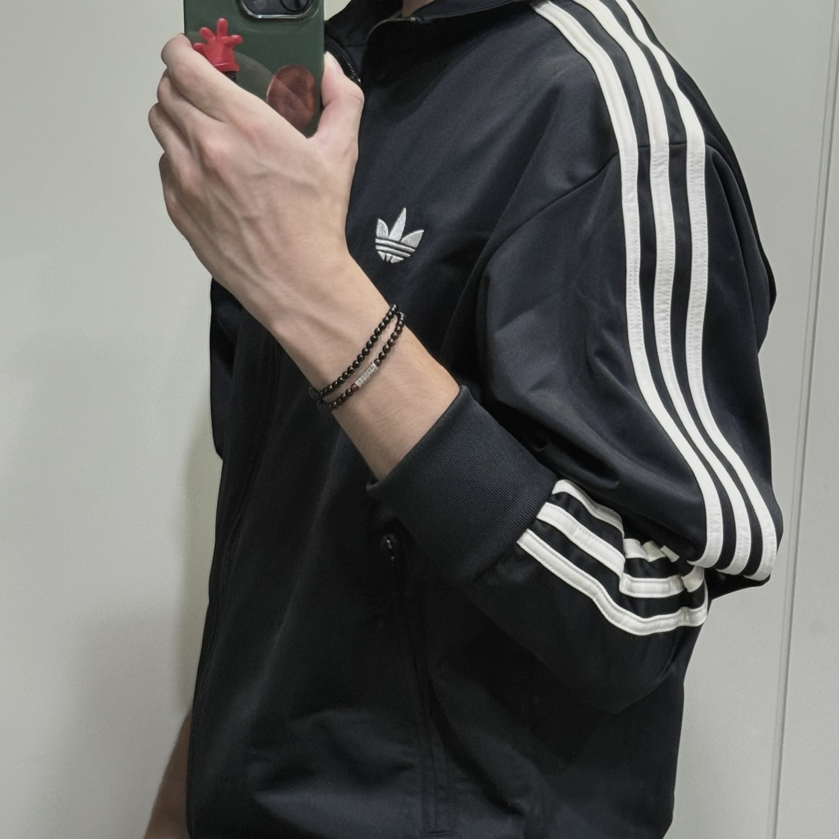 Adidas x Oasis Tour Firebird Track Top Black - US Sizing 착용 스타일 - 5