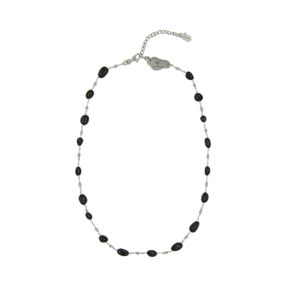 리오므 비정형 블랙 쿼츠 체인 목걸이(Riomeu Unbalance Black Quartz Necklace) - 1