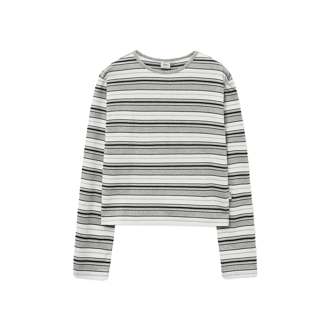 YFS1LS202AGR Yale Multi Stripe Crop Long Sleeve Grey