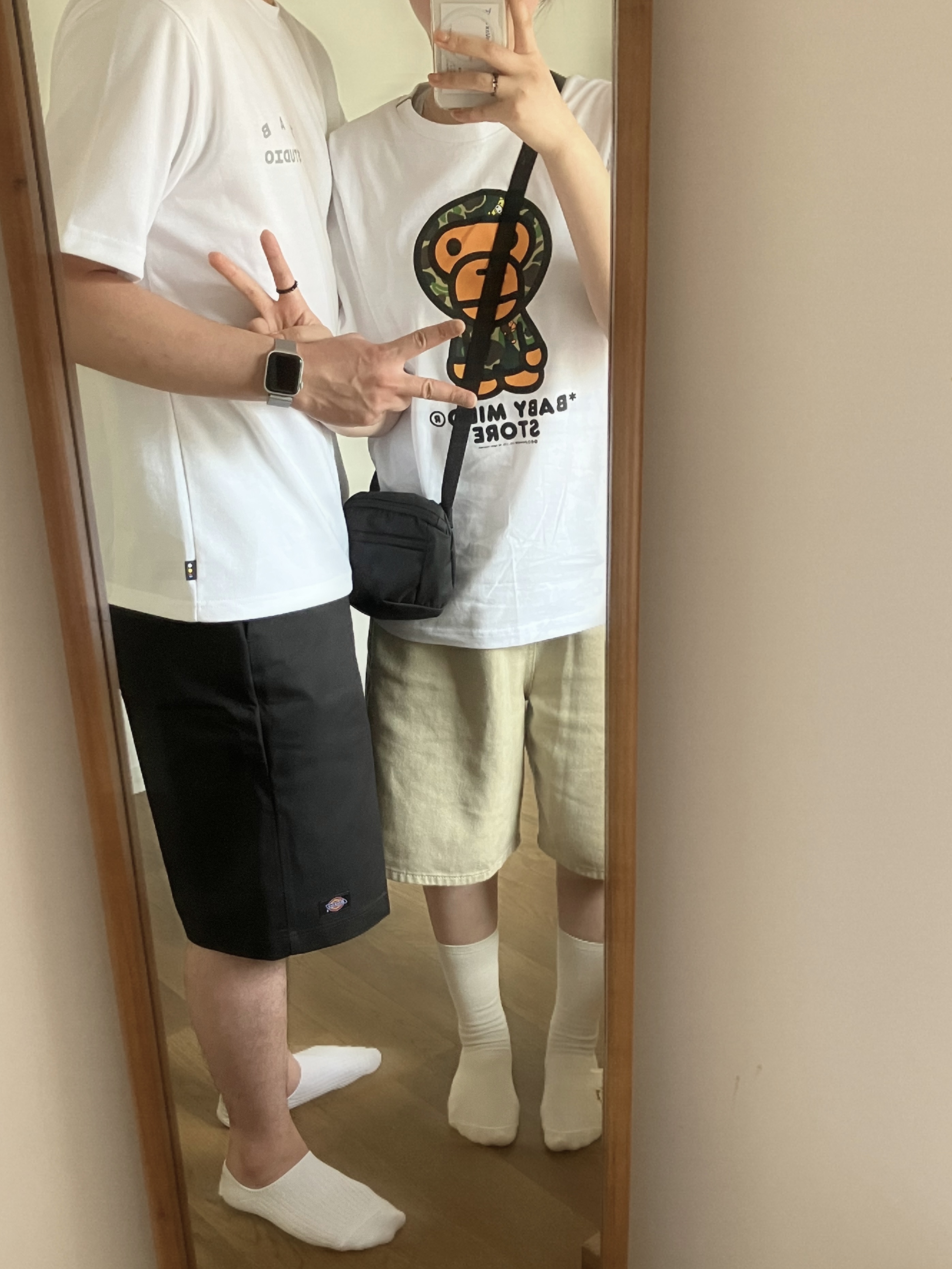 (W) BAPE Milo Regular Fit T-Shirt White 착용 스타일