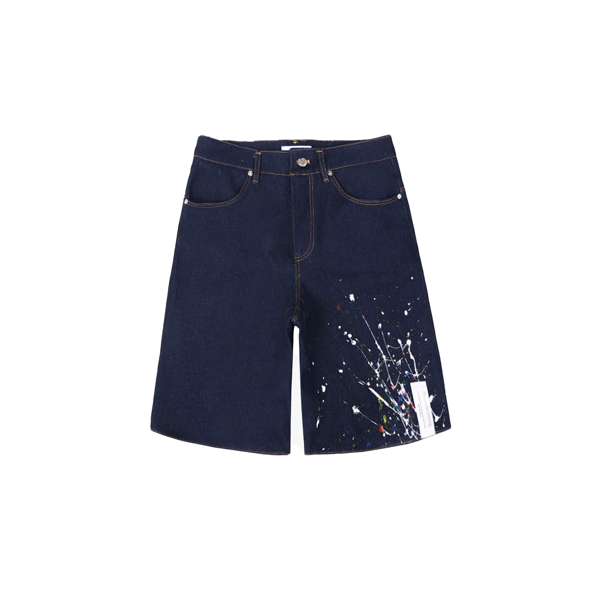 준태킴 페인트 데님 쇼츠 인디고 블루(Jtk Artisanal Painted Denim Shorts Indigo Blue)