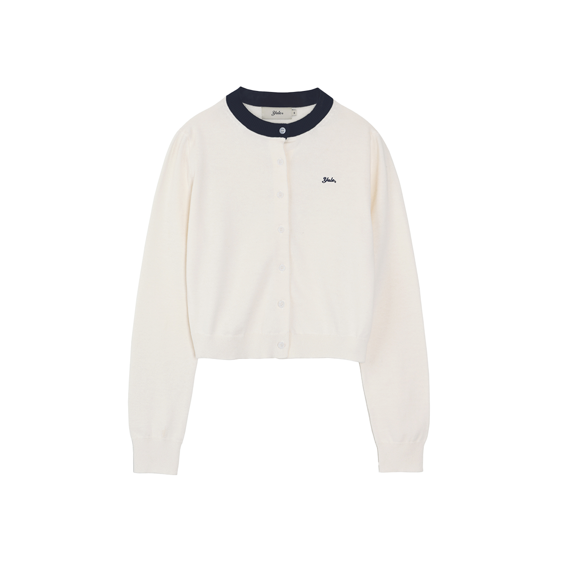 YFS1KC201AIV Yale Cotton Ribbed Button Cardigan Ivory