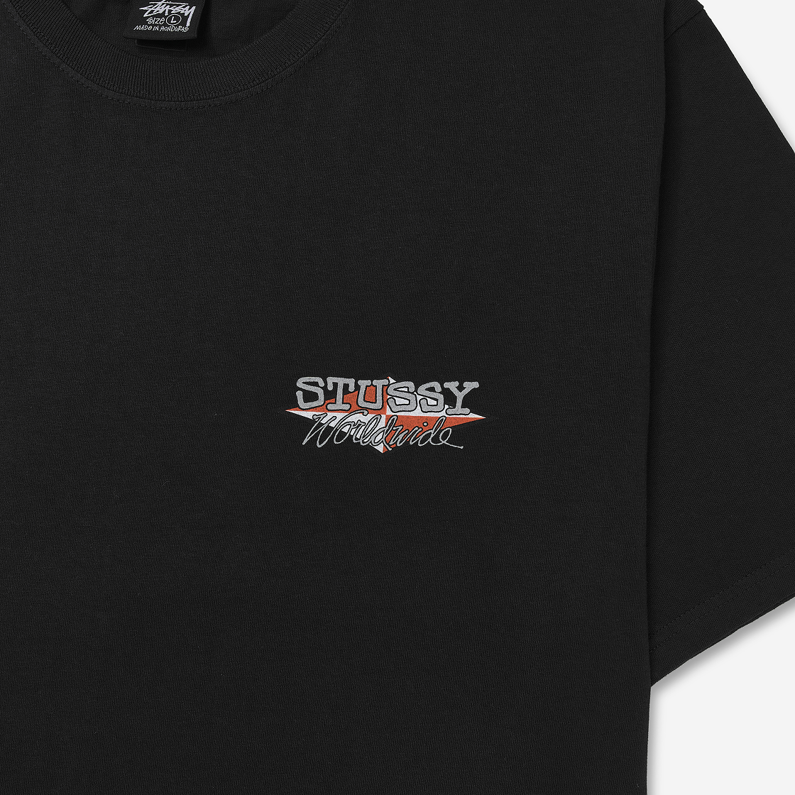스투시 월드와이드 다이아몬드 티셔츠 피그먼트 다이드 블랙(Stussy Worldwide Diamond T-Shirt Pigment Dyed Black) - 4