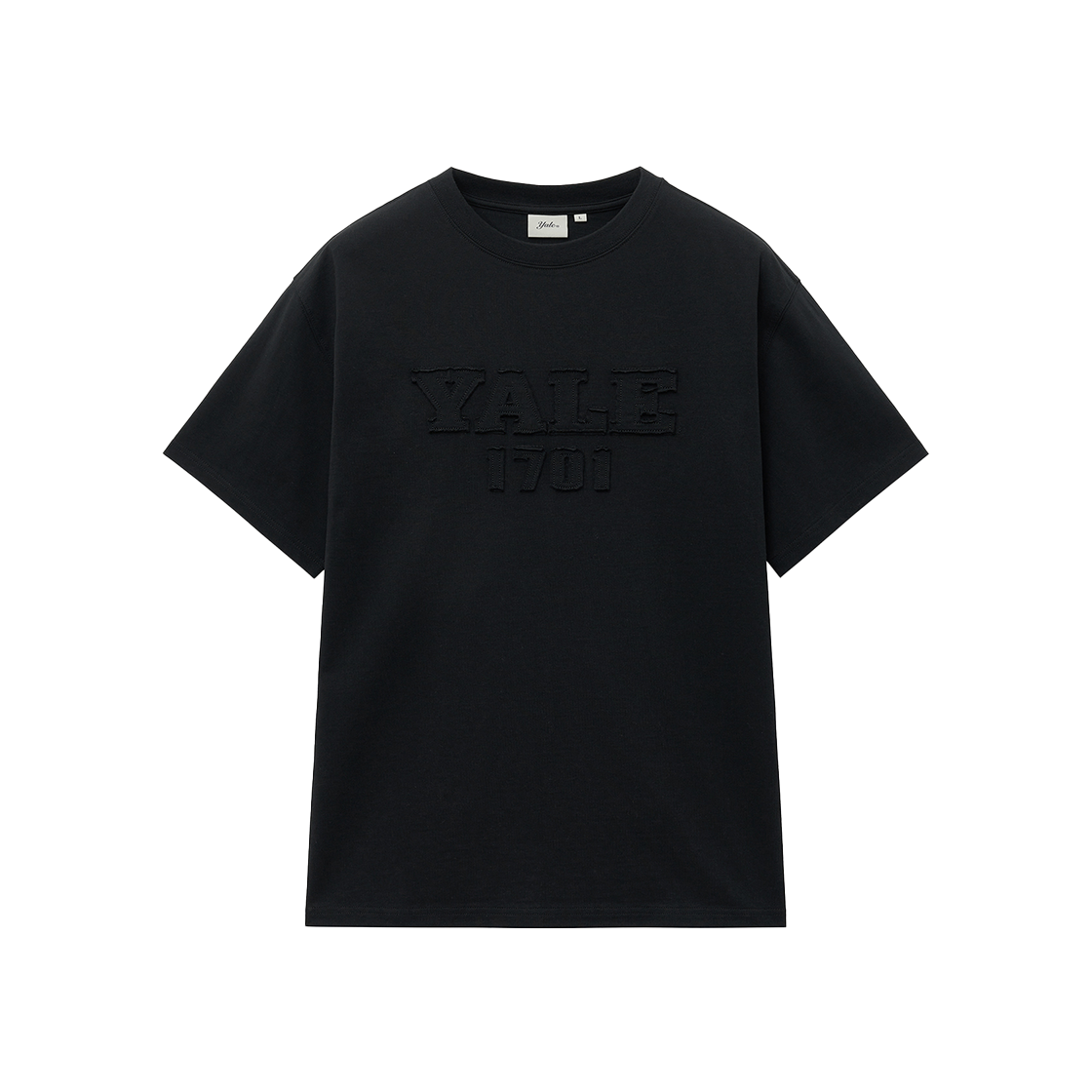 예일 1701 로고 아플리케 반팔_블랙(Yale 1701 Logo Applique Short Sleeve Black)