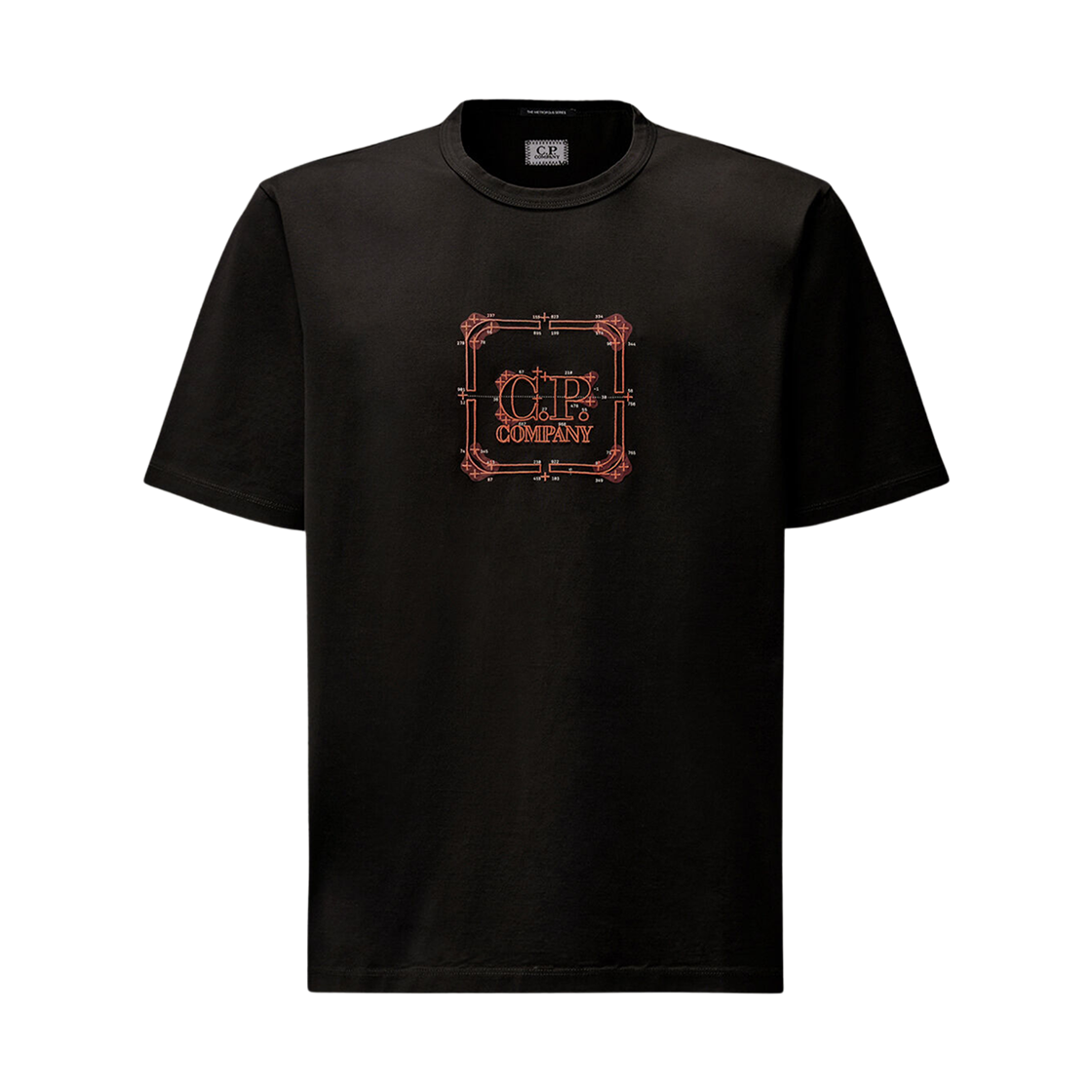 19CLTS055A006370W999 C.P. Company The Metropolis Series Jersey Short Sleeve Embroidered T-Shirt Black - 25FW