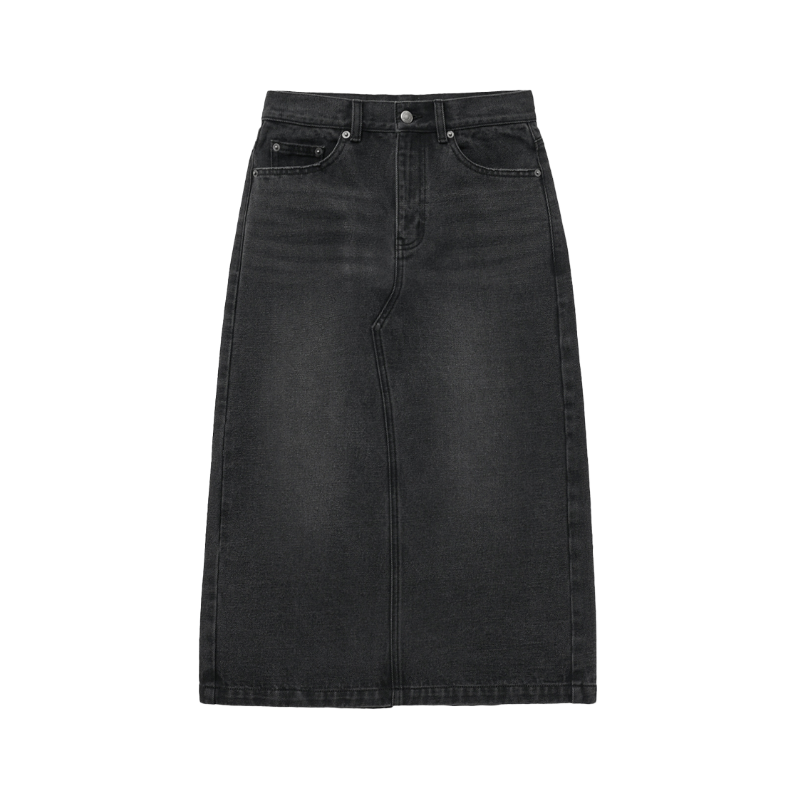 예일 데님 롱 스커트_차콜(Yale Denim Long Skirt Charcoal)