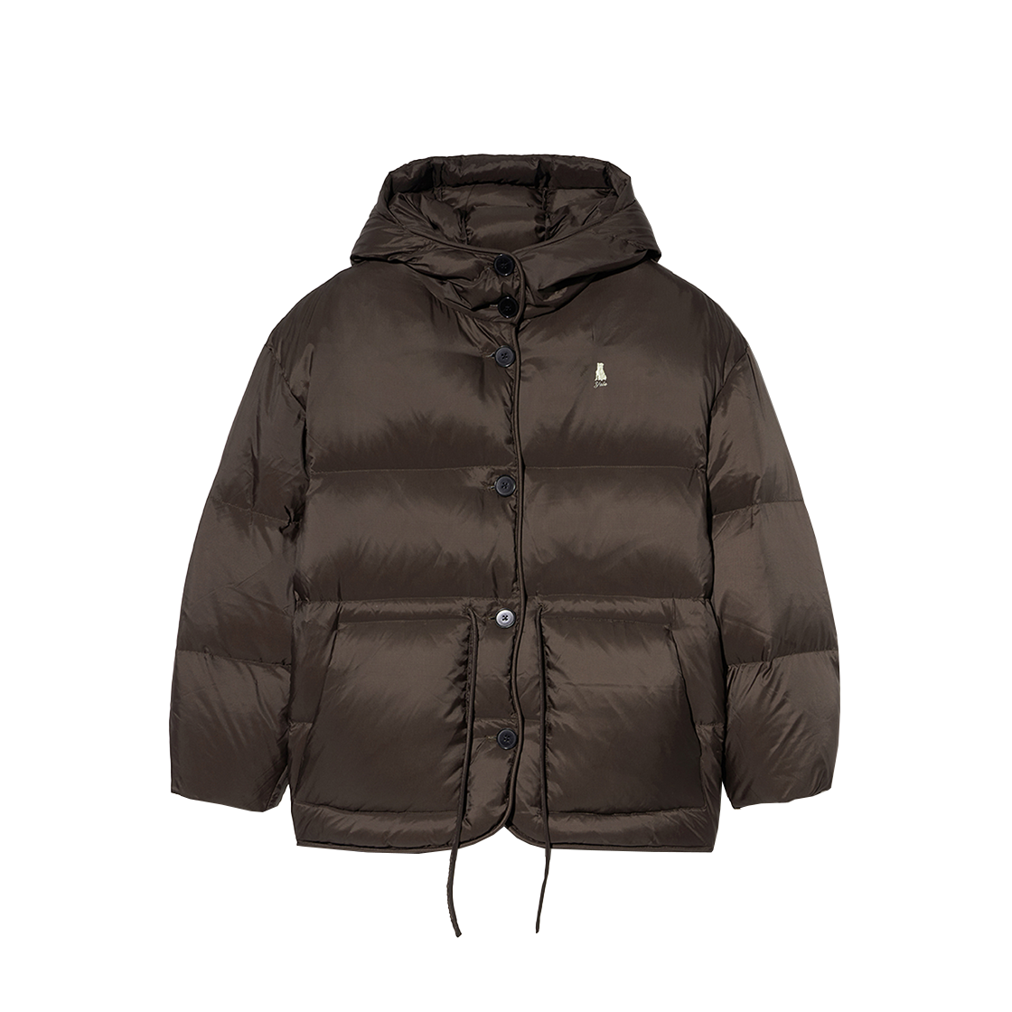 예일 웨이스트 스트링 클라우드 다운 패딩_다크 브라운(Yale Waist String Cloud Down Padding Dark Brown)