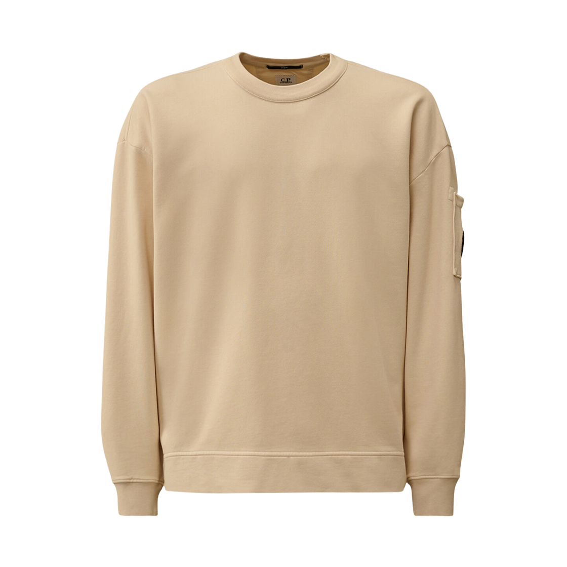 19CMSS058A006372G402 C.P. Company Brushed & Emerized Diagonal Fleece Boxy Crewneck Sweatshirt Pistachio Shell - 25FW
