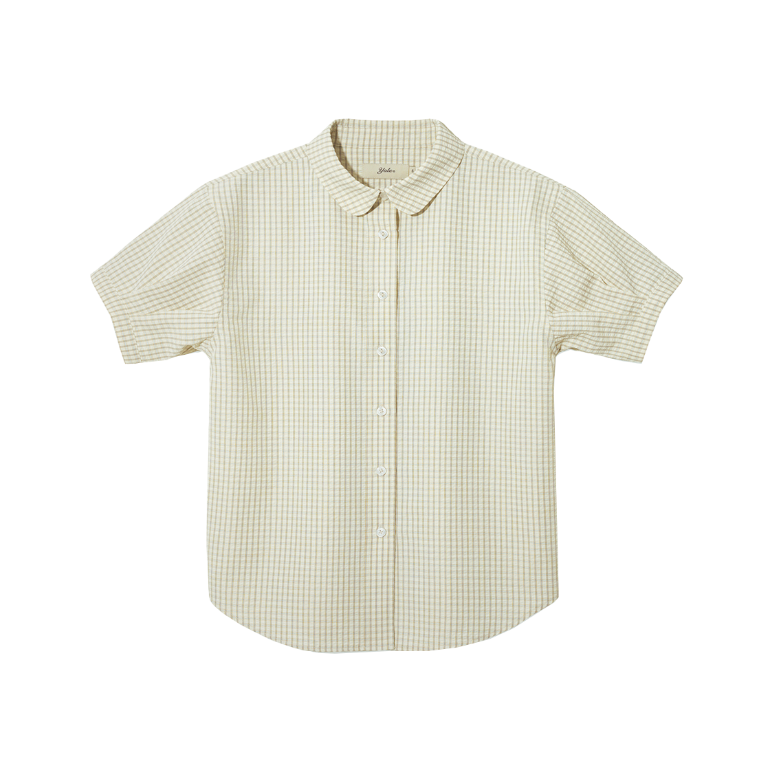 YFM1SH202AYE Yale Check Round Collar Half Sleeve Shirt Yellow