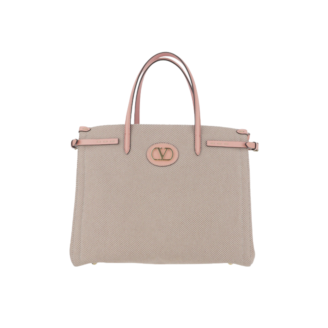 B0R19JSER2J Valentino Vlogo Canvas Tote Bag Beige