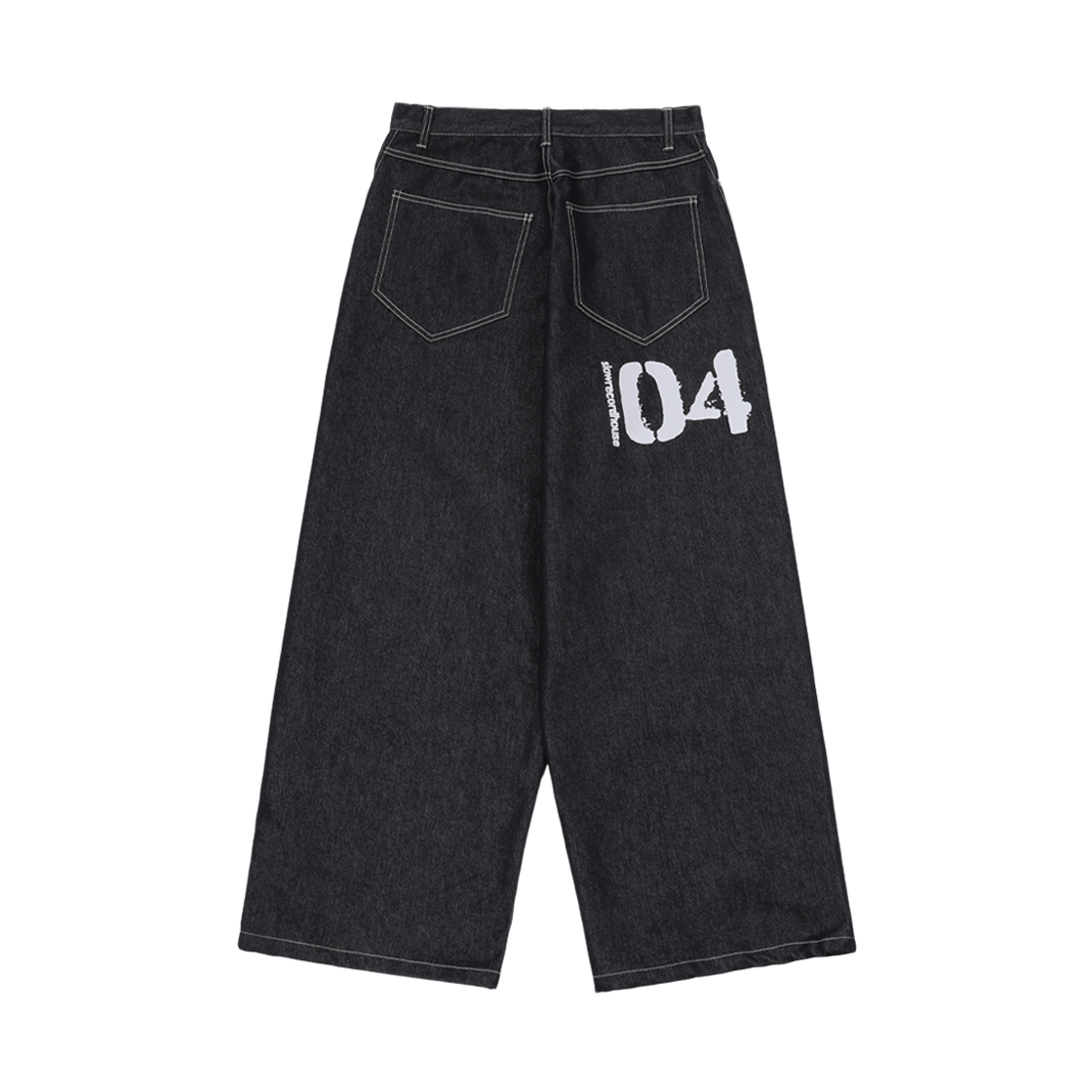 SR25SSPT03ID SLOW RECORD HOUSE 04 Curved Denim Pants Indigo