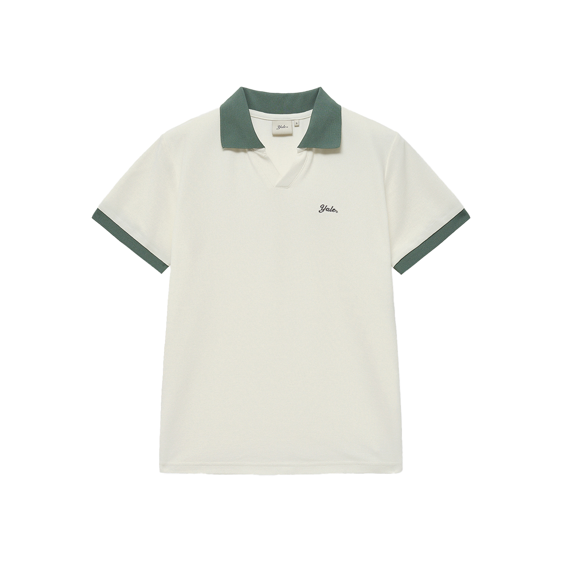 예일 슬릿넥 드라이 피케 티셔츠_아이보리(Yale Slit Neck Dry Pique T-Shirt Ivory)