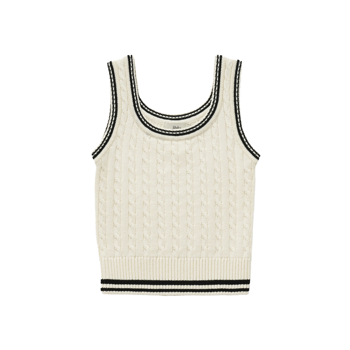 YFS1VS201AIV Yale Cable Knit Sleeveless Ivory