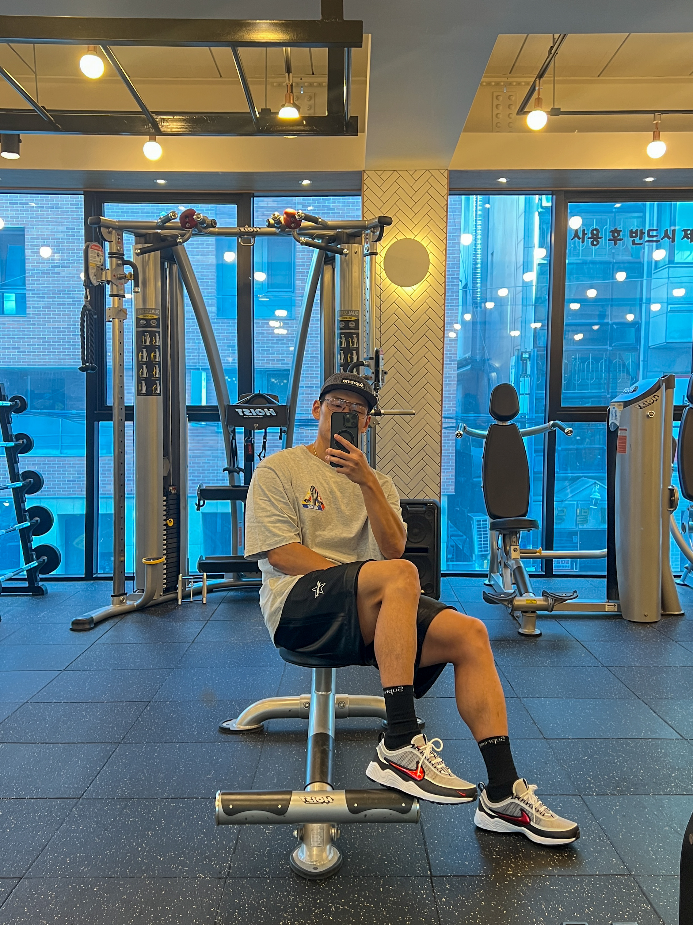 Nike Air Zoom Spiridon Metallic Silver and Sport Red 2024, Supreme Side Pocket Basketball Shorts Black - 25SS 착용 스타일