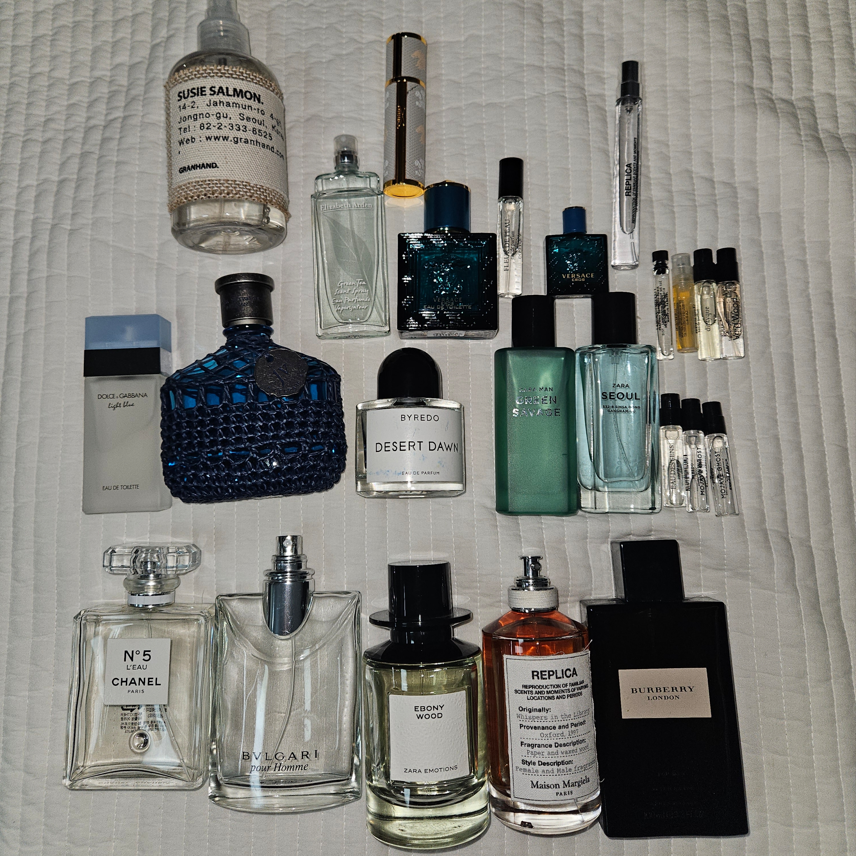 Byredo Desert Dawn Eau De Parfum 50ml, Burberry London Eau De Parfum 100ml 착용 스타일