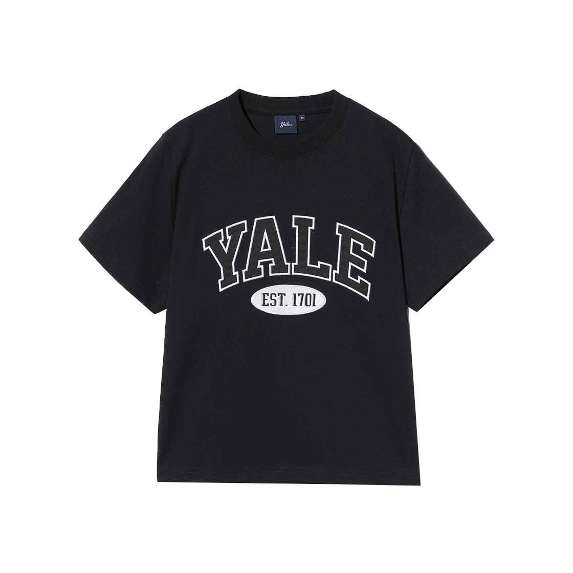 YEM1SS205ABK Yale Womens 2 Tone Arch Crop Short Sleeve T-Shirt Black