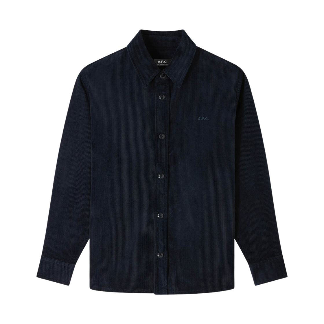 COHBB-H02976-IAK A.P.C. Bobby Logo Overshirt Dark Navy Blue