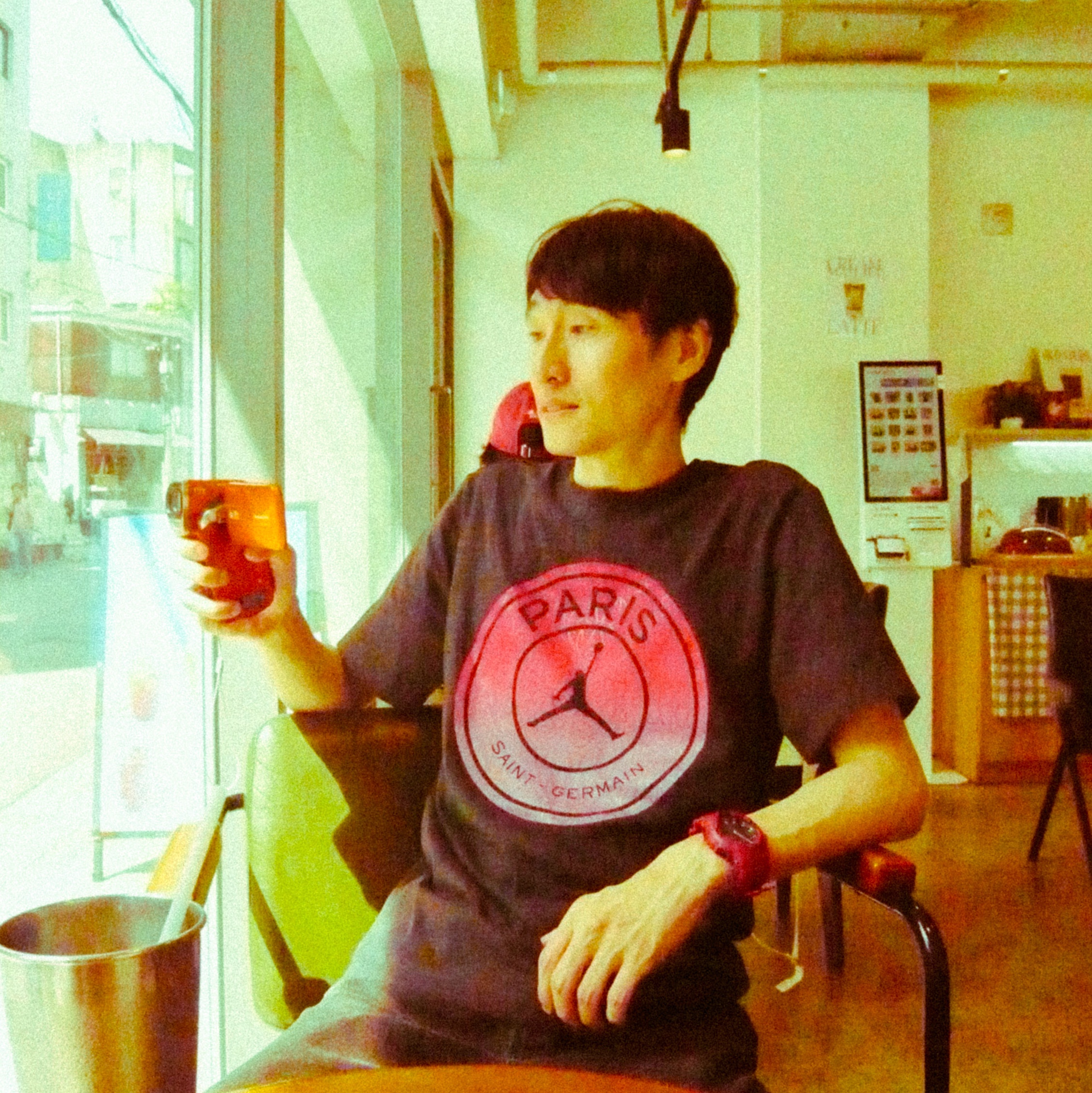 Jordan x Paris Saint-Germain T-Shirt Off Noir - Asia 착용 스타일